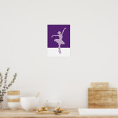 Ultraviolett-Glitzer-Ballerina Moderne Kunstposter Poster (Küche)