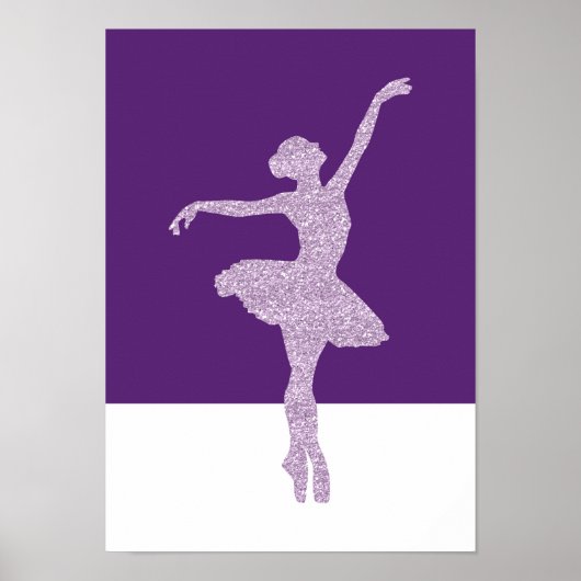 Ultraviolett-Glitzer-Ballerina Moderne Kunstposter Poster (Vorne)
