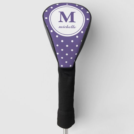 Ultraviolett | Golf | DOT personalisierte Monogram Headcover (Vorderseite)
