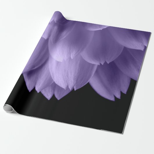 Ultraviolett lila Blume-Blätter schwarz Geschenkpapier (Ungerollt)