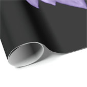 Ultraviolett lila Blume-Blätter schwarz Geschenkpapier (Rolleneckpunkt)