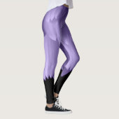 Ultraviolett lila Blume-Blätter schwarz Leggings (Rechts)
