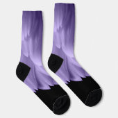 Ultraviolett lila Blume-Blätter schwarz Socken (Rechts)