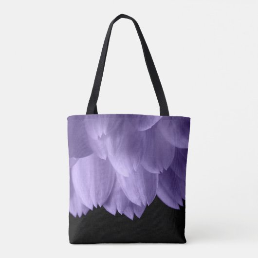 Ultraviolett lila Blume-Blätter schwarz Tasche (Rückseite)
