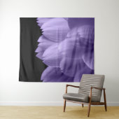 Ultraviolett lila Blume-Blätter schwarz Wandteppich (Beispiel (Horizontal))