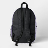 Ultraviolett lila Glitzer-Funkeln Monogramm Bedruckter Rucksack (Rückseite)