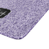 Ultraviolett lila Glitzer-Funkeln Monogramm Schneidebrett (Ecke)