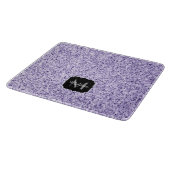 Ultraviolett lila Glitzer-Funkeln Monogramm Schneidebrett (Ecke)