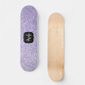 Ultraviolett lila Glitzer-Funkeln Monogramm Skateboard (Vorderseite)