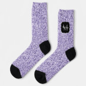 Ultraviolett lila Glitzer-Funkeln Monogramm Socken (Linkes Detail)