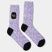 Ultraviolett lila Glitzer-Funkeln Monogramm Socken (Rechts)