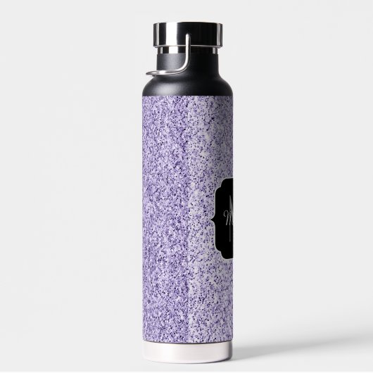 Ultraviolett lila Glitzer-Funkeln Monogramm Trinkflasche (Rechts)