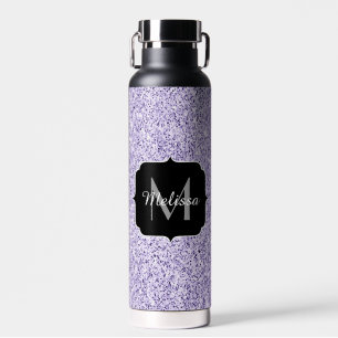 Ultraviolett lila Glitzer-Funkeln Monogramm Trinkflasche