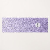 Ultraviolett lila Glitzer-Funkeln Monogramm Yogamatte (Vorderseite (Horizontal))