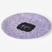 Ultraviolett lila Glitzer funkeln Sweet 16 Pappteller (Schrägansicht)