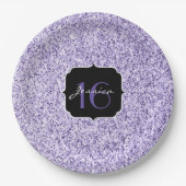 Ultraviolett lila Glitzer funkeln Sweet 16 Pappteller (Vorderseite)