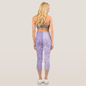 Ultraviolett-lila Glitzer-Glitzern Capri Leggings (Rückseite)