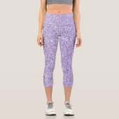Ultraviolett-lila Glitzer-Glitzern Capri Leggings (Vorderseite)