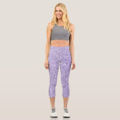 Ultraviolett-lila Glitzer-Glitzern Capri Leggings (Vorderseite)