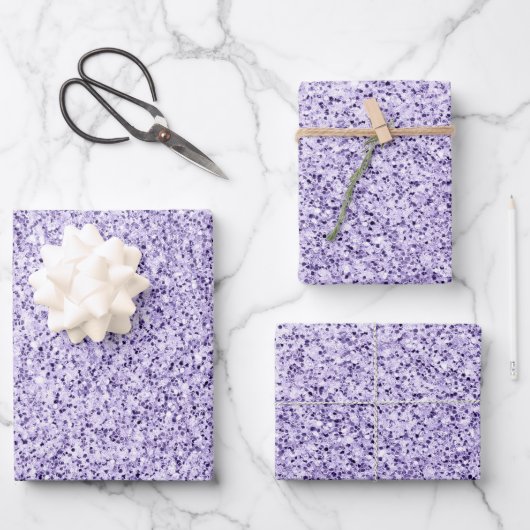 Ultraviolett-lila Glitzer-Glitzern Geschenkpapier Set (Vorderseite)