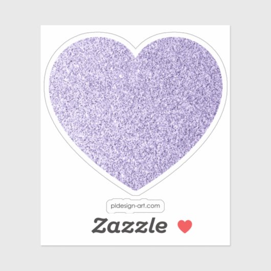 Ultraviolett lila Glitzer Glitzern Herz Aufkleber (Blatt)