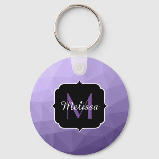 Ultraviolett-lila Maschenmuster Monogram Schlüsselanhänger (Vorderseite)