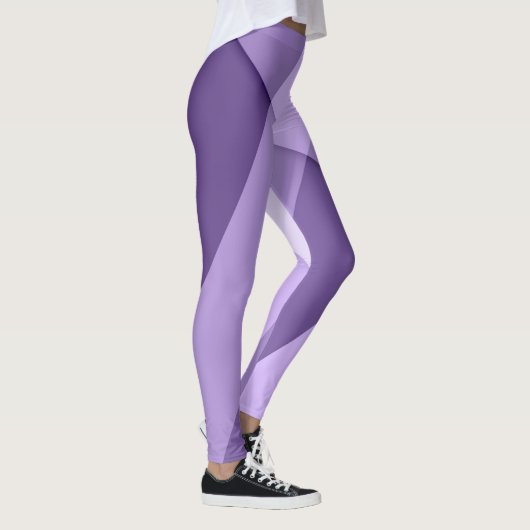 Ultraviolett lila, moderne geometrische Linien Leggings (Rechts)