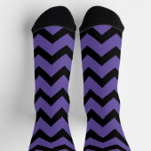 Ultraviolett-lila-Schwarz-Zickzack Muster Socken (Oben)