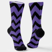 Ultraviolett-lila-Schwarz-Zickzack Muster Socken (Gewinkelt)