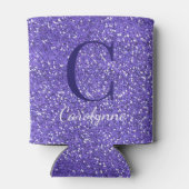 Ultraviolett-Lila-Sparkle-Glitzer-Monogramm Dosenkühler (Rückseite)