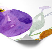 Ultraviolett Rosa Gold Floral Wedding Willkommensz Poster (Ecke)