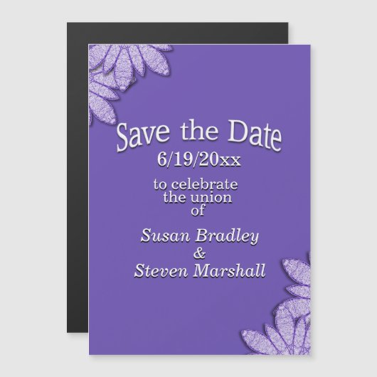 Ultraviolett Save the Date Magneteinladung (Vorne/Hinten)