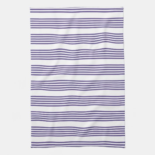 Ultraviolett und weiß, fünf Streifen Geschirrtuch (Vertikal)
