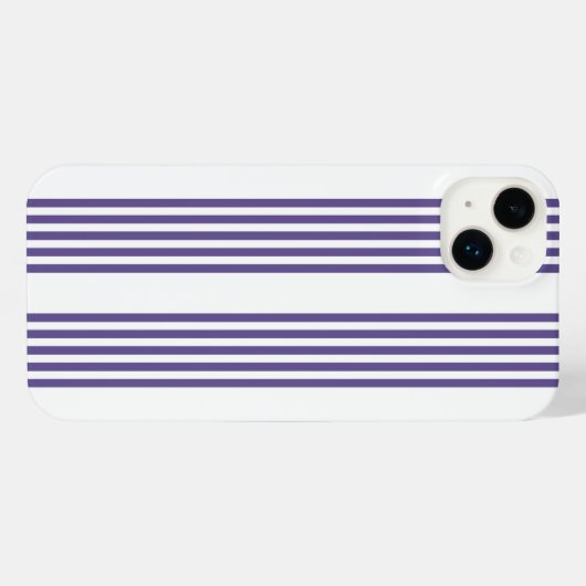 Ultraviolett und weiß, fünf Streifen iPhone Hülle (Rückseite (Horizontal))