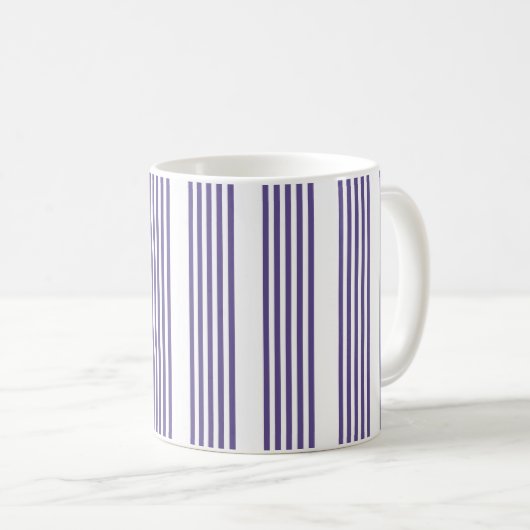 Ultraviolett und weiß, fünf Streifen Kaffeetasse (VorderseiteRechts)