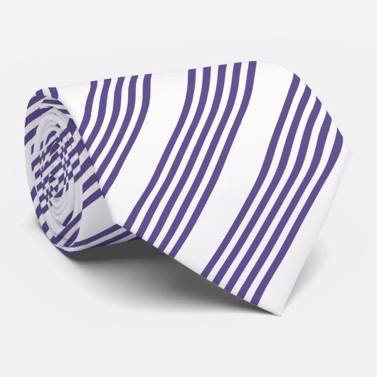 Ultraviolett und weiß, fünf Streifen Krawatte (Gerollt)