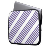 Ultraviolett und weiß, fünf Streifen Laptopschutzhülle (Vorderseite Links)