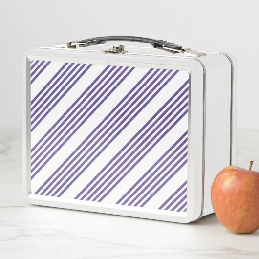 Ultraviolett und weiß, fünf Streifen Metall Brotdose (Beispiel)