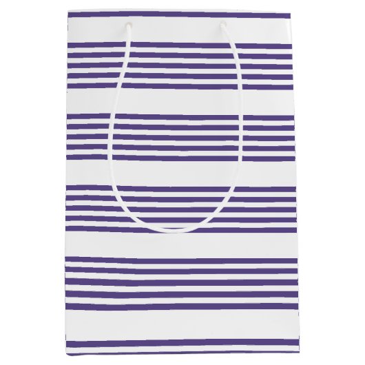 Ultraviolett und weiß, fünf Streifen Mittlere Geschenktüte (Vorderseite)