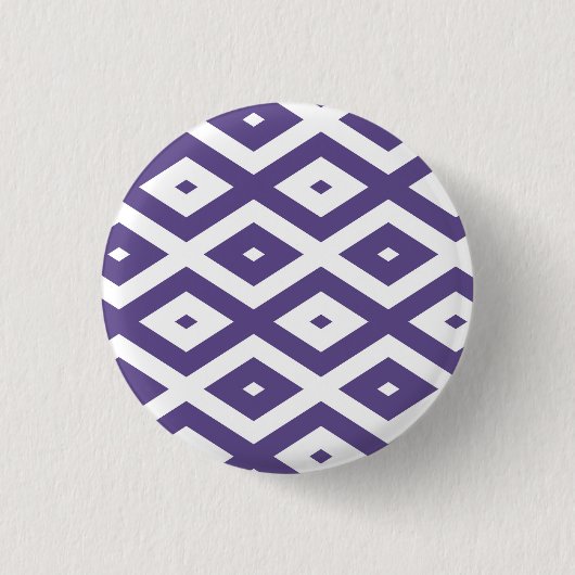 Ultraviolett-weißes Rautenmuster Button (Vorderseite)