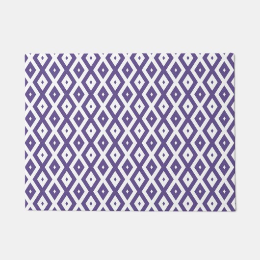 Ultraviolett-weißes Rautenmuster Fußmatte (Vorderseite)