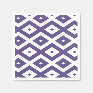 Ultraviolett-weißes Rautenmuster Serviette