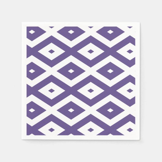 Ultraviolett-weißes Rautenmuster Serviette (Vorderseite)