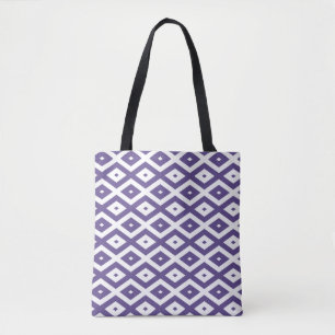 Ultraviolett-weißes Rautenmuster Tasche