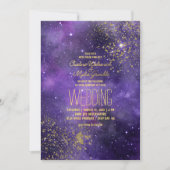 Ultraviolette Hochzeit | Glam Starry Night Einladung (Vorderseite)