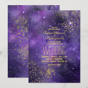 Ultraviolette Hochzeit   Glam Starry Night Einladung