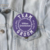 Ultraviolette Hochzeits-einfacher Team-Bräutigam Button (Beispiel)