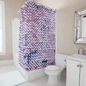 Ultraviolette, lebendige Sequenzer Glitzer glänzen Duschvorhang (Beispiel)