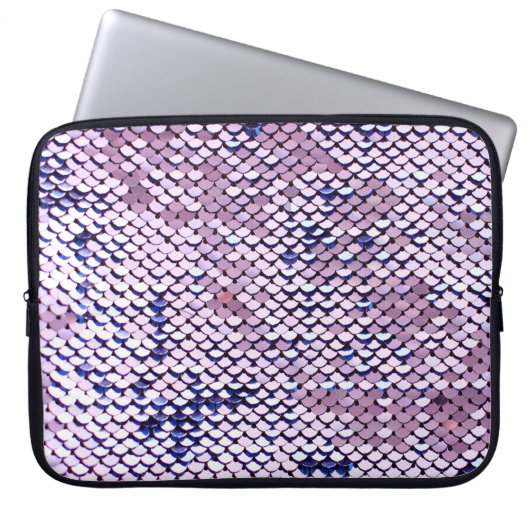 Ultraviolette, lebendige Sequenzer Glitzer glänzen Laptopschutzhülle (Vorderseite)