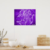 Ultraviolette moderne Abstrakte Kunst Poster (Küche)